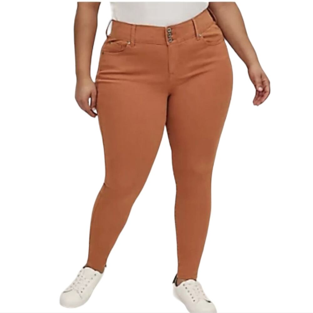 Torrid Womens Plus Size 16 Short Jegging HIgh Rise Stretch Jean in Amber Brown